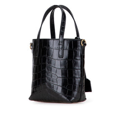 サンローラン ロゴ トートバッグ ショルダーバッグ 2WAY ブラック レザー レディース SAINT LAURENT 【中古】