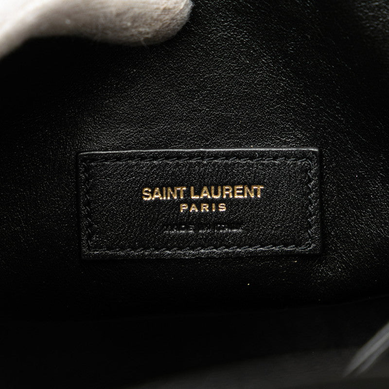 サンローラン ロゴ トートバッグ ショルダーバッグ 2WAY ブラック レザー レディース SAINT LAURENT 【中古】