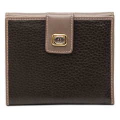グッチ オールドグッチ 二つ折り財布 035 959 0322 ブラック ブラウン レザー レディース GUCCI 【中古】