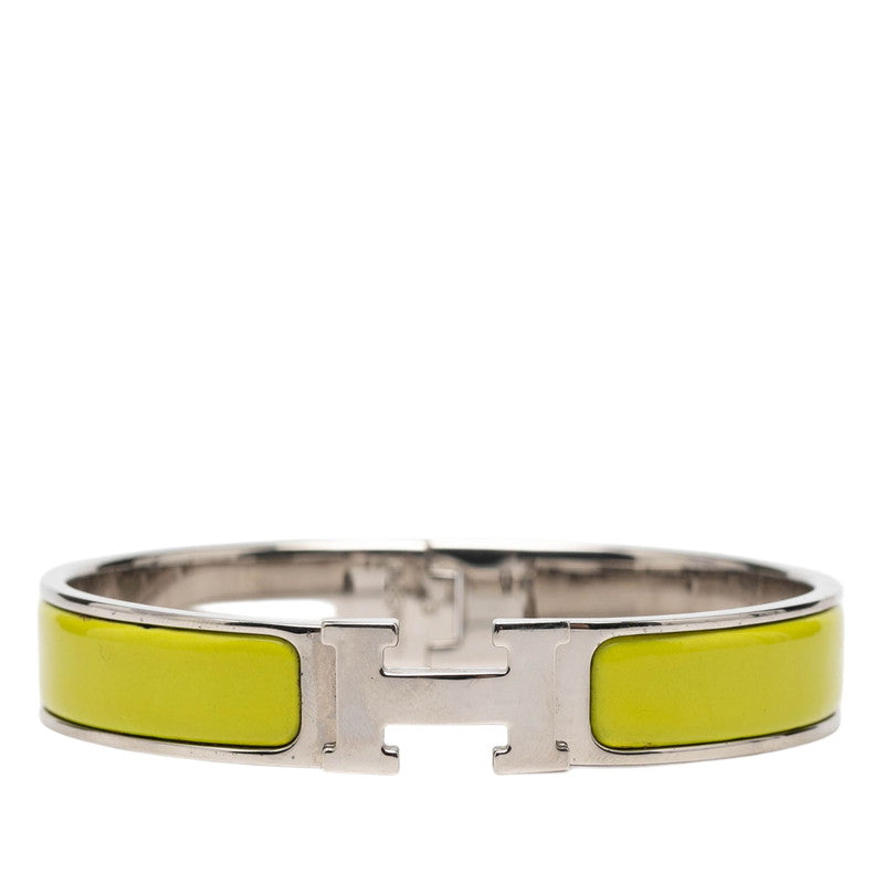 エルメス クリックH GM ブレスレット アニスグリーン シルバー金具 メタル エナメル レディース HERMES 【中古】
