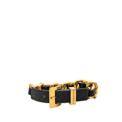 シャネル クローバー 四つ葉 モチーフ ブレスレット ゴールド ブラック メッキ レザー レディース CHANEL 【中古】