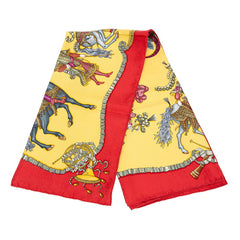 エルメス カレ90 Les Fetes Du Roi Soleil 太陽王の祝典 スカーフ 大判スカーフ レッド系 イエロー系 シルク レディース HERMES 中古