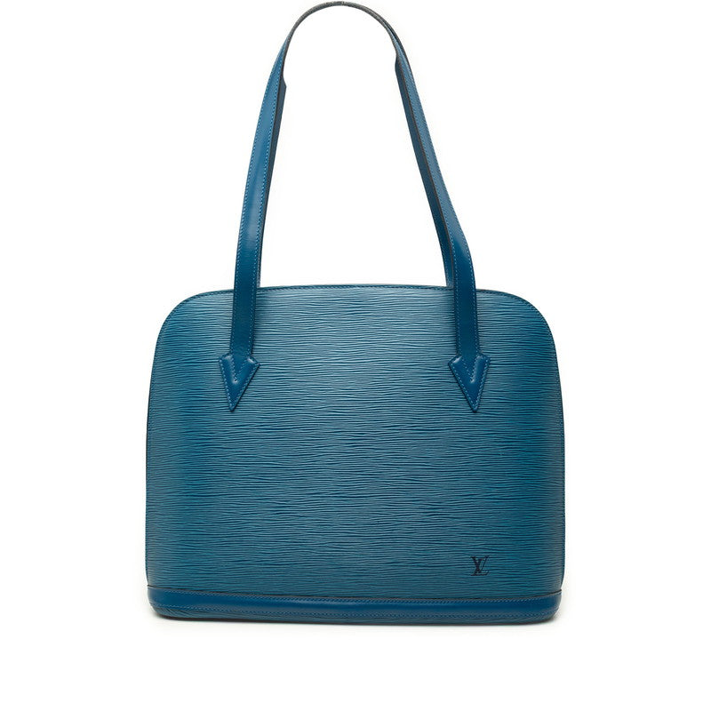 ルイ ヴィトン エピ リュサック トートバッグ ハンドバッグ ショルダー M52285 トレドブルー レザー レディース LOUIS VUITTON 中古