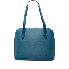 ルイ ヴィトン エピ リュサック トートバッグ ハンドバッグ ショルダー M52285 トレドブルー レザー レディース LOUIS VUITTON 中古