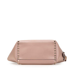 ヴァレンチノ ロックスタッズ ハンドバッグ ショルダーバッグ 2WAY グレージュ レザー レディース Valentino 【中古】