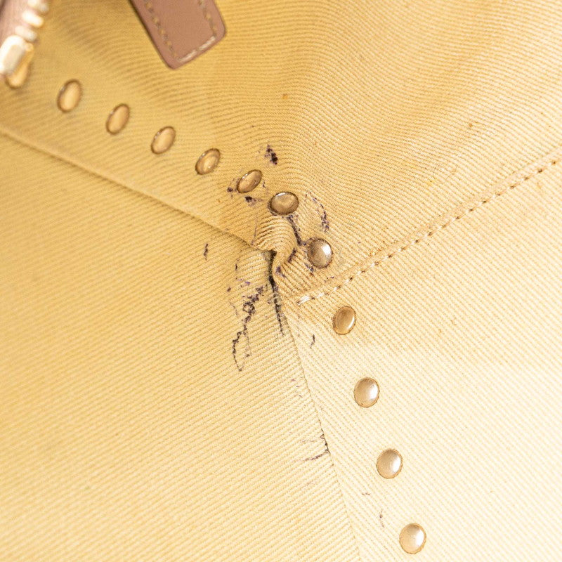 ヴァレンチノ ロックスタッズ ハンドバッグ ショルダーバッグ 2WAY グレージュ レザー レディース Valentino 【中古】