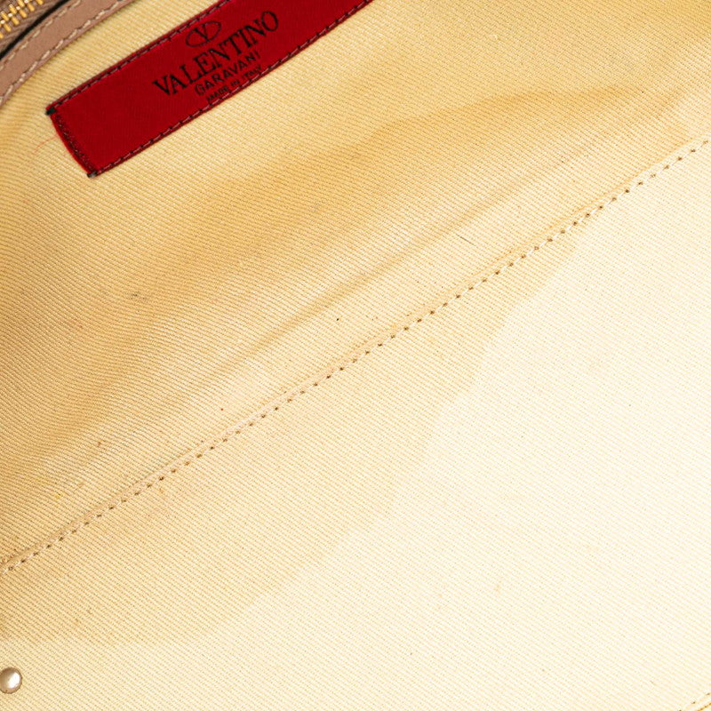 ヴァレンチノ ロックスタッズ ハンドバッグ ショルダーバッグ 2WAY グレージュ レザー レディース Valentino 【中古】