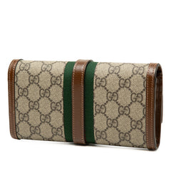 グッチ GGスプリーム ジャッキー 1961 チェーンウォレット 長財布 652681 ベージュ ブラウン PVC レザー レディース GUCCI 中古