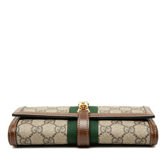 グッチ GGスプリーム ジャッキー 1961 チェーンウォレット 長財布 652681 ベージュ ブラウン PVC レザー レディース GUCCI 中古