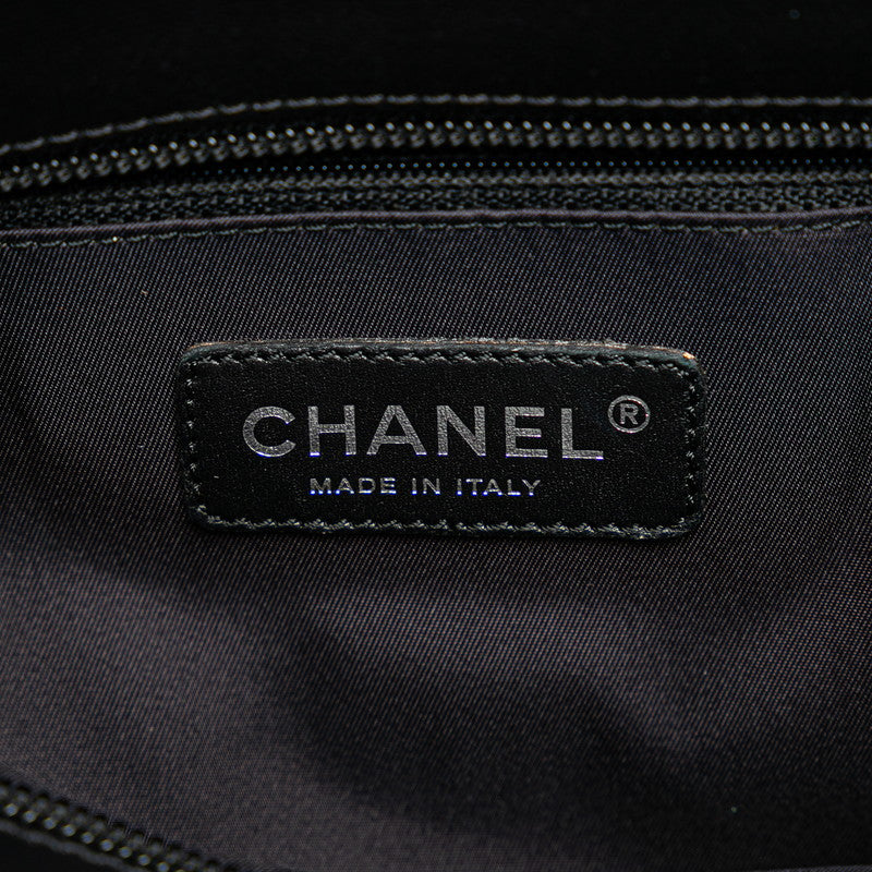 シャネル パリビアリッツPM ココマーク トートバッグ ハンドバッグ A34208 ブラック PVC レザー レディース CHANEL 【中古】