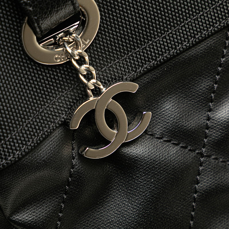 シャネル パリビアリッツPM ココマーク トートバッグ ハンドバッグ A34208 ブラック PVC レザー レディース CHANEL 【中古】