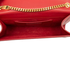 サンローラン ケイト タッセル ミディアム YSLロゴ チェーン ショルダーバッグ レッド レザー レディース SAINT LAURENT 【中古】