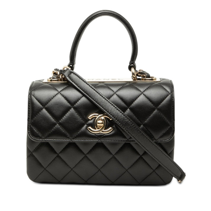 シャネル マトラッセ ココマーク ハンドバッグ チェーン ショルダーバッグ ブラック ラムスキン レディース CHANEL 【中古】