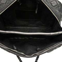 バレンシアガ ブランケット スクエアM ハンドバッグ ショルダーバッグ 2WAY 466542 ブラック レザー レディース BALENCIAGA 【中古】