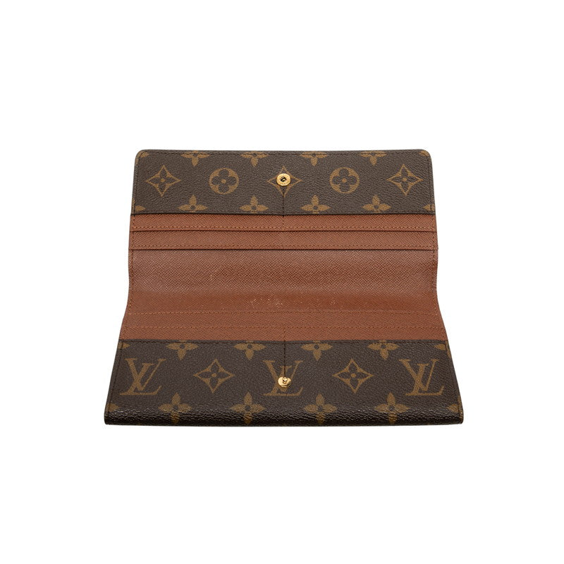 ルイ ヴィトン モノグラム ポルトフォイユ ルイーズ 長財布 M60460 ブラウン PVC レザー レディース LOUIS VUITTON 【中古】
