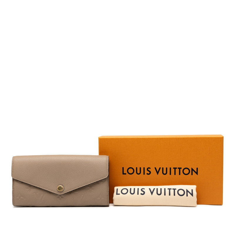 ルイ ヴィトン モノグラム アンプラント ポルトフォイユ サラ 長財布 M68708 トュルトレール ベージュ レザー レディース LOUIS VUITTON 【中古】