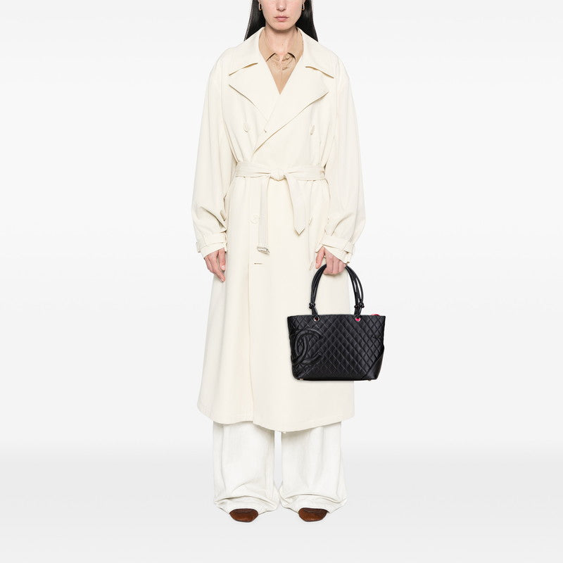 シャネル マトラッセ カンボンライン ココマーク トートバッグ ハンドバッグ ブラック ラムスキン レディース CHANEL 【中古】