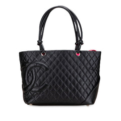 シャネル マトラッセ カンボンライン ココマーク トートバッグ ハンドバッグ ブラック ラムスキン レディース CHANEL 【中古】