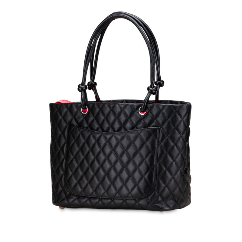 シャネル マトラッセ カンボンライン ココマーク トートバッグ ハンドバッグ ブラック ラムスキン レディース CHANEL 【中古】