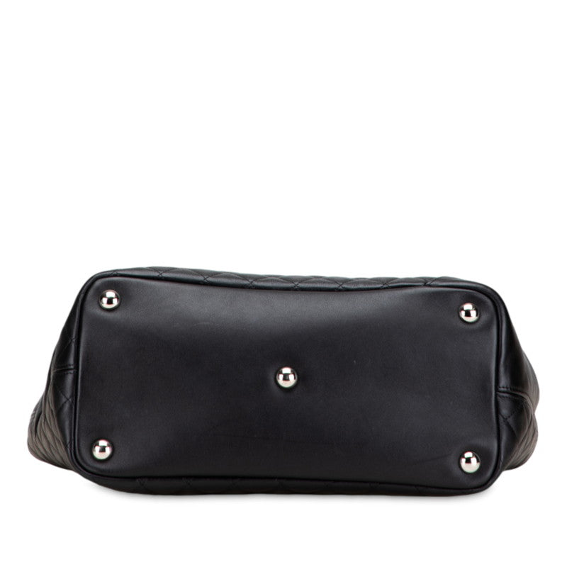 シャネル マトラッセ カンボンライン ココマーク トートバッグ ハンドバッグ ブラック ラムスキン レディース CHANEL 【中古】