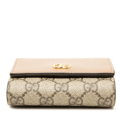 グッチ GGスプリーム 二つ折り財布 598587 ベージュ ブラウン PVC レザー レディース GUCCI 中古