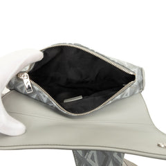 ディオール CDダイヤモンド サドル ボディバッグ ショルダーバッグ グレー PVC レザー レディース Dior 中古