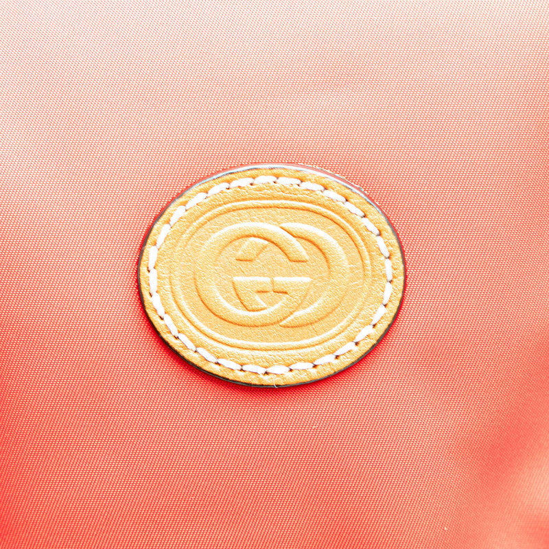 グッチ インターロッキングG リュック バックパック 696013 ブラウン ベージュ レッド ナイロン レザー レディース GUCCI 【中古】