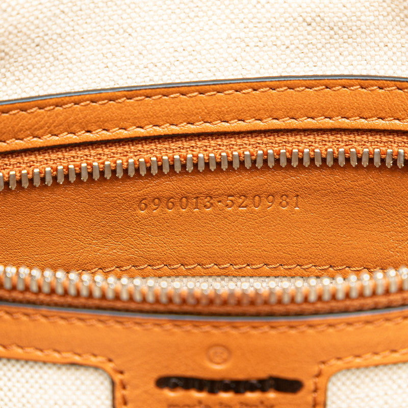グッチ インターロッキングG リュック バックパック 696013 ブラウン ベージュ レッド ナイロン レザー レディース GUCCI 【中古】
