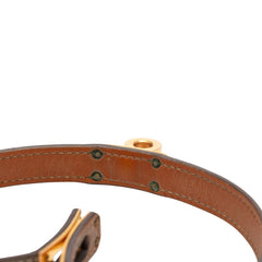 エルメス ケリー ドゥブルトゥール ブレスレット グレー ブラウン レザー メッキ レディース HERMES 【中古】