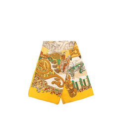 エルメス カレ90 LE PARADIS DU ROY 王の楽園 スカーフ 大判 イエロー系 シルク レディース HERMES 【中古】