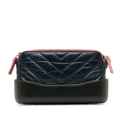 シャネル ガブリエル キルティング チェーン ウォレット ミニ ショルダーバッグ ネイビー レザー レディース CHANEL 中古