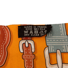 エルメス ツイリー HARNAIS DES PRESIDENTS 大統領の馬具 スカーフ オレンジ マルチカラー シルク レディース HERMES 【中古】
