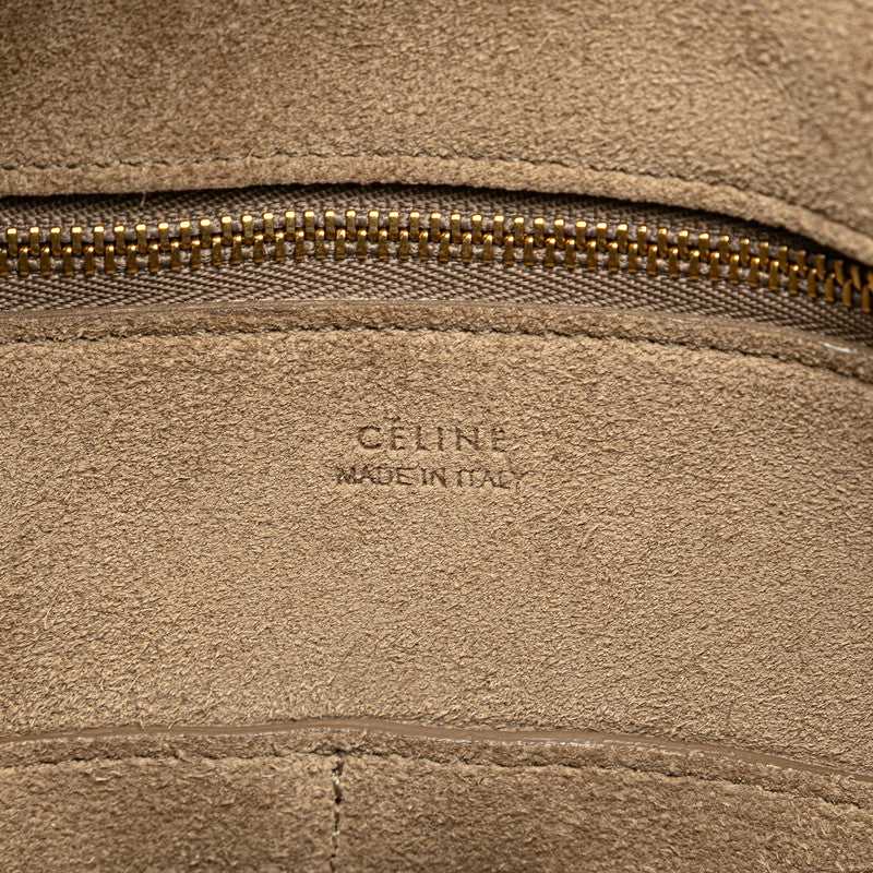 セリーヌ リング スモール ライトトープ ハンドバッグ グレージュ ベージュ レザー レディース CELINE 【中古】