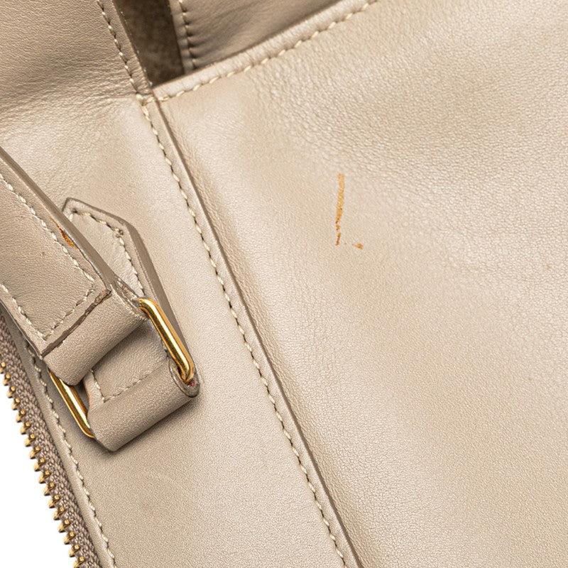 セリーヌ リング スモール ライトトープ ハンドバッグ グレージュ ベージュ レザー レディース CELINE 【中古】