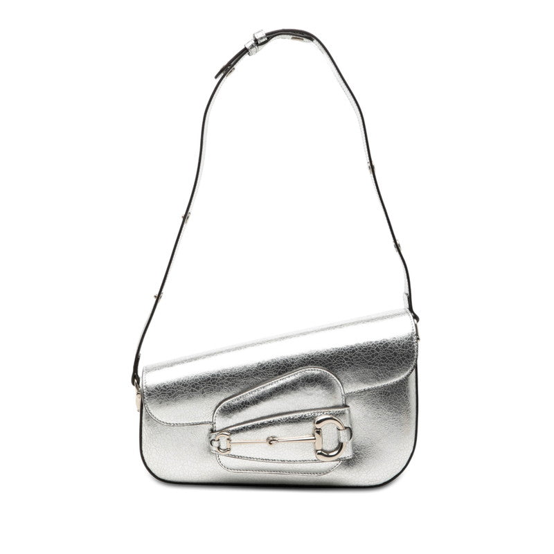 グッチ ホースビット1955 ショルダーバッグ 764155 シルバー レザー レディース GUCCI 【中古】