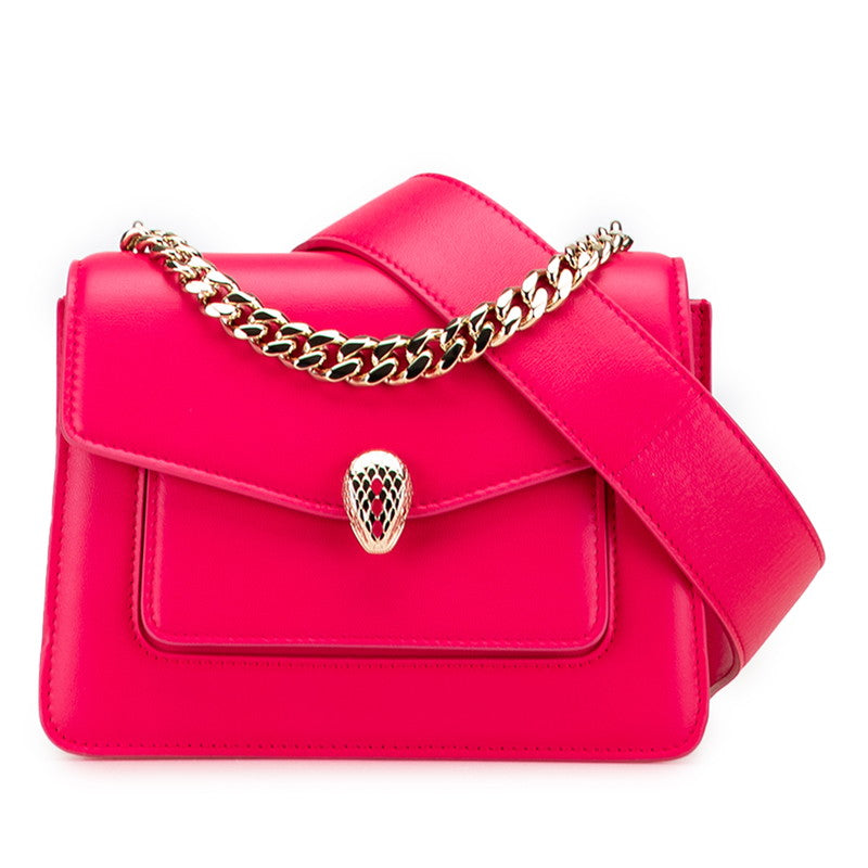 ブルガリ セルペンティ フォーエバー ハンドバッグ ショルダーバッグ 2WAY ピンク レザー レディース BVLGARI 【中古】