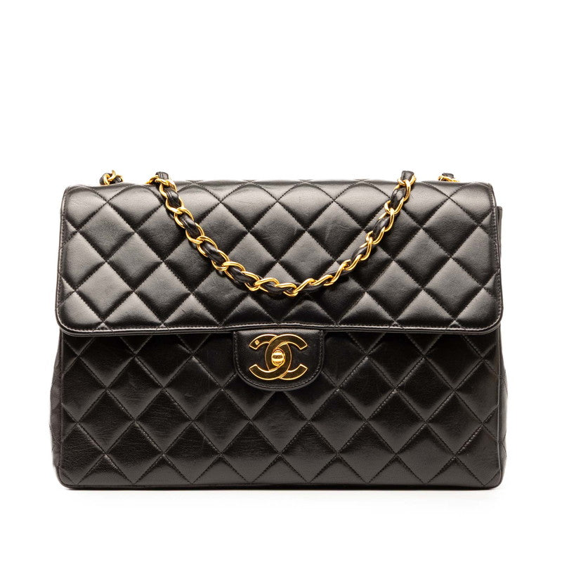 シャネル マトラッセ30 ココマーク チェーン ショルダーバッグ ブラック ラムスキン レディース CHANEL 【中古】