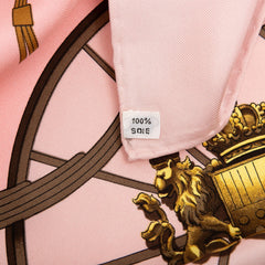 エルメス カレ90 SPRINGS スプリングス 馬車 スカーフ ピンク マルチカラー シルク レディース HERMES 【中古】