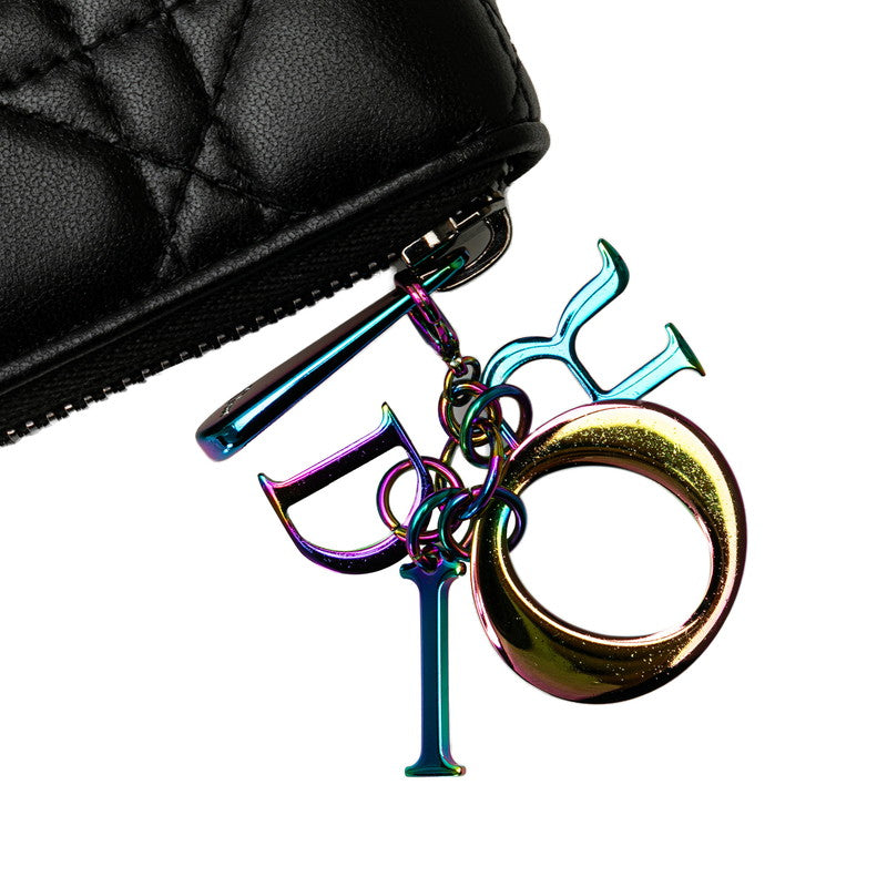 ディオール カナージュ レディディオール ラウンドファスナー 長財布 ブラック マルチカラー レザー レディース Dior 【中古】