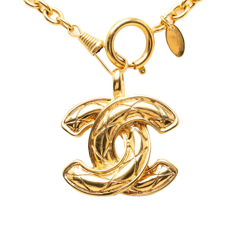 シャネル マトラッセ ココマーク ロングネックレス ゴールド メッキ レディース CHANEL 【中古】