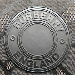 バーバリー パディ TB柄 斜め掛け ショルダーバッグ ブラック ブラウン コットン レザー レディース BURBERRY 【中古】