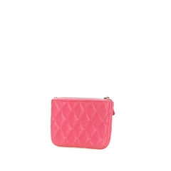 シャネル マトラッセ ココマーク ポーチ ピンク キャビアスキン レディース CHANEL 【中古】