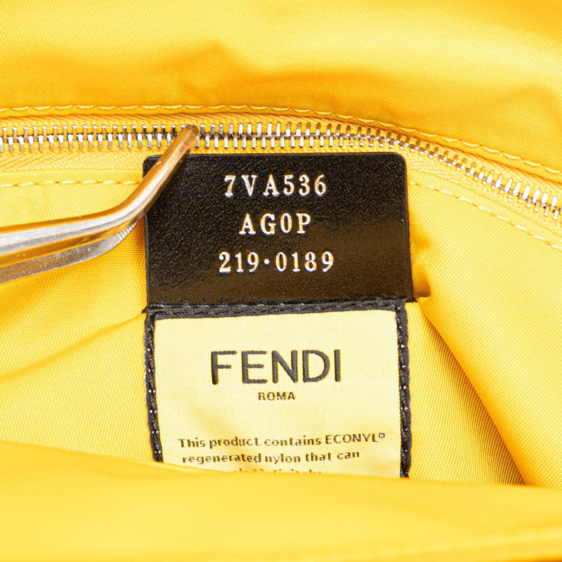 フェンディ バゲット 斜め掛け メッセンジャーバッグ ショルダーバッグ 7VA536 イエロー ナイロン レザー レディース FENDI 【中古】