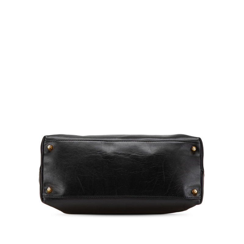 フェンディ セレリア ハンドバッグ ブラック レザー レディース FENDI 【中古】