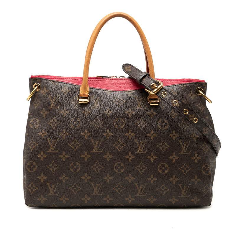 ルイ ヴィトン モノグラム パラスMM ハンドバッグ ショルダーバッグ 2WAY M40466 ブラウン ピンク PVC レザー レディース LOUIS VUITTON 中古