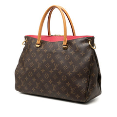 ルイ ヴィトン モノグラム パラスMM ハンドバッグ ショルダーバッグ 2WAY M40466 ブラウン ピンク PVC レザー レディース LOUIS VUITTON 中古