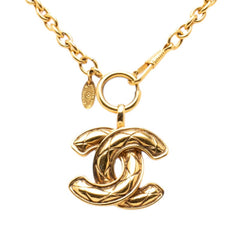シャネル ココマーク マトラッセ ネックレス ゴールド メッキ レディース CHANEL 【中古】