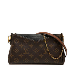 ルイ ヴィトン モノグラム パラス クラッチ ショルダーバッグ M41639 ブラウン ブラック PVC レザー レディース LOUIS VUITTON 【中古】