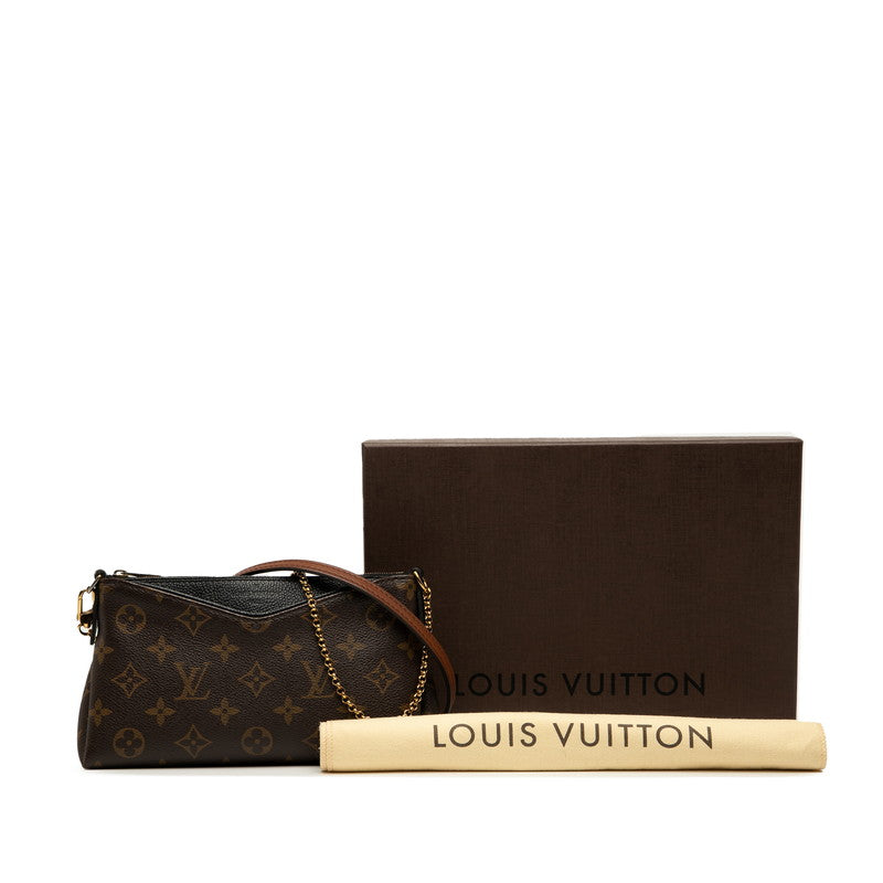 ルイ ヴィトン モノグラム パラス クラッチ ショルダーバッグ M41639 ブラウン ブラック PVC レザー レディース LOUIS VUITTON 【中古】