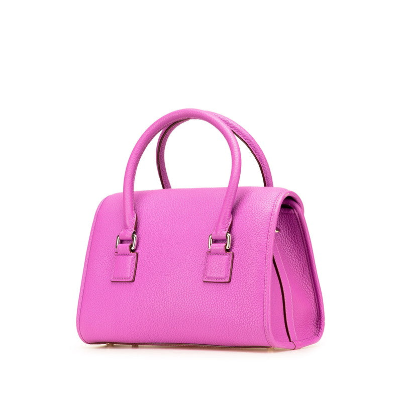 ロエベ アナグラム アラモ28 ショルダーバッグ ハンドバッグ 2WAY パープル レザー レディース LOEWE 【中古】